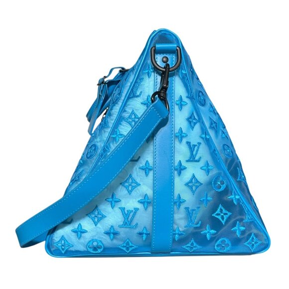 LOUIS VUITTON Keepall Triangle BANDOULIÈRE 50 Turquoise Transparent Bag Duffle - Picture 14 of 16